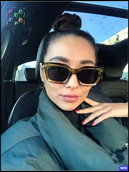 Classic Square Sunglasses Chunky Frame UV400 Protection Vintage Style Shades main image 6